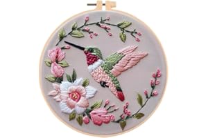 Huacan Embroidery Kits for Beginners, DIY Embroidery Starter Kit with Instruction (Flower)