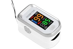 CRFISH Pulse Oximeter Fingertip, SPO2 Pulse Oximeter Approved UK, with LED Large Screen, Oxygen Heart Rate Monitor Finger, Blood Oxygen Saturation Meter for Adults and Child, Oximetry with Lanyard