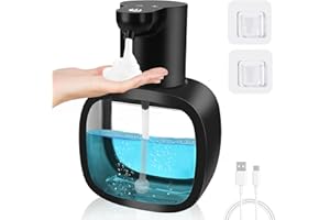 SPRIFITYY Automatyczny dozownik mydła, elektryczny dozownik mydła w pianie 500 ML, bezdotykowy pianie z czujnikiem, zestaw ładowany przez USB z podczerwienią