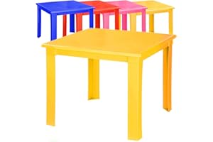 A406 Kids Children Plastic Table Strong Folding Table Suitable for Outdoor Side Table (Yellow)