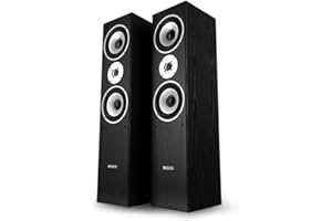 Bennett & Ross Radiant 3-Wege HiFi Standlautsprecher Paar (350W RMS, 6,5" Tieftöner, 6,5" Mitteltöner, 1" Hochtöner, Bassreflex-Konstruktion, Maserung in Holzoptik) schwarz