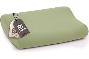 Luxoon Kissenbezug für Gesundheitskissen – 95% Baumwolle / 5% Elasthan, Atmungsaktiv und Hautfreundlich, Waschbar, Für Komfort und Hygiene 1er Pack 30-45 x 50-65 cm, Salbei Grün
