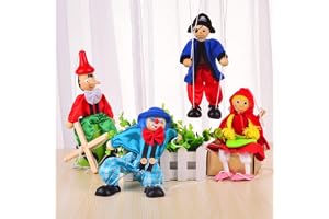 Omquot Odourless Wooden String Puppet Puppet Ornament Craft for Home (Blue)