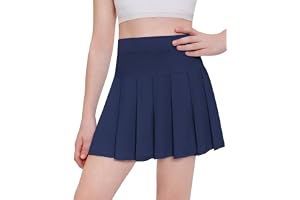Arshiner Tenniskjol för flickor, hög midja, veckad kjol, barn, vanlig golfshorts, veckad sportkjol med fickor, innerbyxor, le