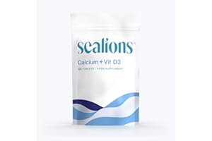 SEA LIONS Calcium Tablets + Vitamin D3 | 365 High Strength Vegetarian Micro Tablets | Supports Joints, Bones & Teeth | 1 Year Supply by Sealions Vitamins