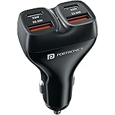 Portronics Car Power Quard 111W Car Charger, 4 Ports Fast Car Charger, Dual 33W Type-C PD, Dual 22.5W USB-A, Charge 4 Devices
