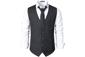 PARKLEES Gilet da uomo hipster urbano design business formale slim fit abito smoking gilet