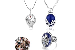 Zaky 28 piezas Vampiro Diaries Conjunto de Pegatinas Daywalking Katherine Sapphire Crystal Collares Pendientes Salvatore Damon Finger Family Crest Anillo Elena Verbena Apertura Charm Collar