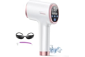 OUPSEEN 600-1200NM Depiladora Laser con Función de Refrigeración, 21J Depiladora Luz Pulsada con 9 Niveles de Energía, 999900 Luz Pulsada, Pantalla Táctil LCD para Bikini, Axilas, Cara, Cuerpo