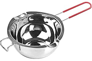 Shitafe Bol de Fusion 400 ML, Pot de Fusion pour Bain-Marie, Bol de Fusion pour Bain-Marie en Acier Inoxydable, Bol de Fusion à 2 becs pour Chocolat, Sucre, Beurre, Fromage et Bougies