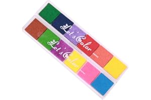 LYCHII Stempelkissen,(2 set ) 6erSet Farben Crafts Stempelkissen für Gummi Stempel DIY Scrapbooking und Karte machen Dekoration, Stift für Fingerabdrücke, Zum Basteln und Zum kreativen Gestalten