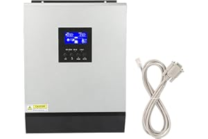 BIGKING Onduleur à Onde sinusoïdale, inverseur à Onde sinusoïdale Pure Hybride Haute fréquence 3KVA 2400W intégré dans Le contrôleur solaire 50A 24V