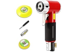 Dyna-Living Exzenterschleifer Mini Druckluft Schleifmaschine Poliermaschine Rotationspolierer Orbitalschleifer Winkelschleifer Polierer mit 2” 3”Schleifteller (Rot, 12000 RPM)
