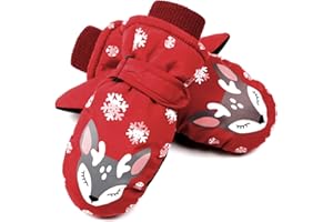 FitTrek Skihandschuhe Kinder Baby - Winterhandschuhe Fäustlinge Kinder Wasserdicht- Winter Handschuhe Jungen Mädchen für 3-12 Jahre