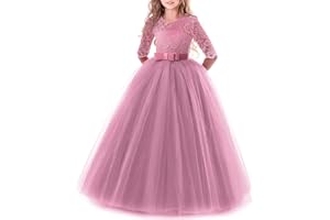 IBTOM CASTLE Vestito Elegante da Ragazza Festa Cerimonia Matrimonio Damigella Donna Sposa Prima Comunione Battesimo Carnevale Cocktail Ballerina Prom Abiti Lunghi per Bambini Bambina Fiore Ragazze Vestito Costume