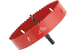 GarHWAL HSS M42 - Sega a tazza in metallo bi-metallo, 160 mm, con adattatore e punta di centraggio, ideale per legno, plastica, cartongesso, compensato e metalli, profondità di taglio fino a 32 mm