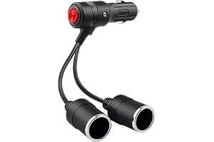 Cyiamku dubbel cigarettändarförlängare, 12V 24V cigarettändaruttag med strömbrytare och LED-indikator, bilströmadapter, DC pl