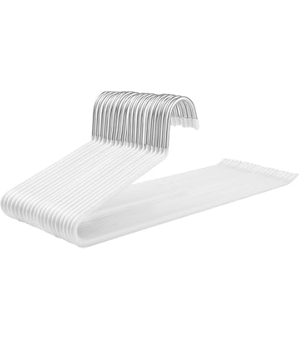 MAWA Kleerhangers voor broeken, 10 stuks, ruimtebesparende antislip broekhangers, voor jeans, stoffen broeken en pantalons, hoogwaardige anti-slip coating, 32 cm, zilver