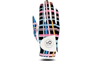 FINGER TEN Gants De Golf Femme Main Gauche Droite Motif imprimé poignée Marqueur De Balle Pack， Gant Durable Respirant Doux Taille S M L XL Sport