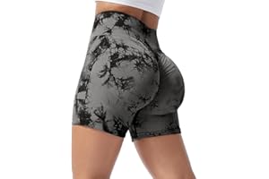 Lishang Szorty sportowe, damskie, krótkie spodnie z wysokim stanem, legginsy push up, na siłownię, nieprzejrzyste, do biegania, do jazdy na rowerze, jogi, fitnessu, legginsów sportowych