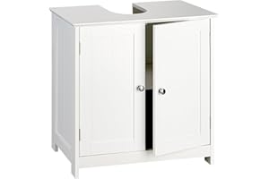 ‎SHELFMADE shelfmade Waschbeckenunterschrank weiß im Landhausstil (ca. 50cm o. 60cm breit) - Badunterschrank versch, Breite Badezimmer Unterschrank Bad - Waschbecken Unterschrank (60 x 30 x 60 cm)