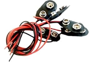 DAZZLETECH 5 x PP3 Battery Snap Connector Wirh 150mm Flying Leads Clip Snap On 9V Battery Connector Cable