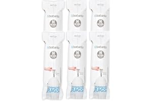 Brabantia - Rouleaux de 10 sacs poubelle type H 50 litres, Lot de 6