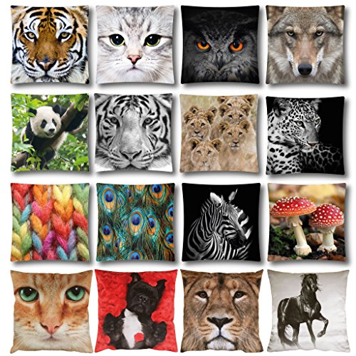 Kissenhülle mit Motiv 40×40 cm Fotodruck Fotoprint, bequemes und kraftvolles Wohnaccessoire mit und ohne Füllkissen und in vielen verschiedenen Designs verfügbar (Leopard / ohne Füllkissen) - 6