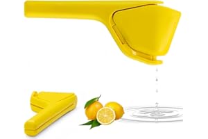 ‎ALYBSOO Lemon Squeezer - Premium Citrus Juicer Made of Robust ABS, 2025 Upgraded, Hand Press for Lemons and Limes, Dishwasher Safe, Lemon Squeezer (ABS Yellow)