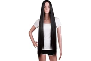 MapofBeauty 39 Pouce/100cm Perruque Anime Longue Et Soyeuse (Noir)