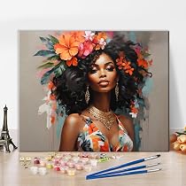 TISHIRON Peinture par numéros Adultes Filles avec des fleurs Peinture par numéros à partir de 7 TISHIRON Peinture par numéros Adultes Filles avec des fleurs Peinture par numéros à partir de 7
