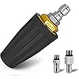 ZephyrCraft Rotating Turbo Nozzle for Pressure Washer, 4000 PSI 4.0GPM Quick Release Stainless Steel Multi-Function Power Washer Spray Nozzle with 1/4'' 3/8'' Quick Connectors for Car & Outdoor