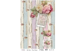 CADENCE ESPAÑA Papel de Arroz Cadence Rosas Shabby Chic 30x41 cm.