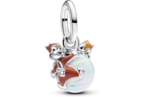 PANDORA Moments Disney 793532C01 - Ciondolo in argento Sterling con opale, compatibile Moments e ME Braccialetti, Weiß, Argento sterling, Opale