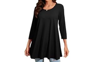 Enmain Femme Tunique à 3/4 Manches Longues Chemise Imprimée à Motifs Floraux Paisley pour Les Femmes Casual élégant Chic T-Shirt Blouses