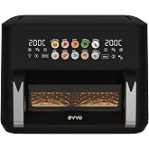 EVVO Tasty Fryer Advance DUO 10L - Air Fryer with 2800W, Dividable Compartment, Dual Resistance Technology, Touch Panel, Mult