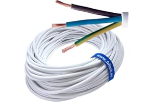 HILARK CABLE TECH Hilark 10m Câble H05VV-F 3x2,5 mm2 (3g2,5 mm2) – Blanc