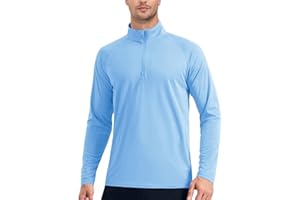 EKLENTSON Men's Sun Protection Long Sleeve T-Shirt UPF 50+ 1/4 Zip Up Lightweight Performance Running Rash Guard Top