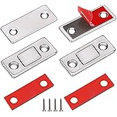 TCCO Magnetic Door Catch, 2Pack Ultra Thin Cabinet Magnetic Catch with Strong Adhesive Sticker & Screws,Slim Drawer Magnets L