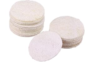 JULIYEH 24 Stück Make-up-Entfernungs-Gesichtspads für Gesichtspeeling, Luffa-Pads, natürlicher Luffa-Schwamm, Luffa-Make-up-Entferner, Handtuch, Schwarz