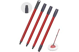 XINSHIKEJI 1 PCS Spin Mop Handle Replacement Compatible with Vileda Spin Turbo/Turbo Smart/EasyWring, Four Section Adjustable Mop Stick Only for Cleaning Floors
