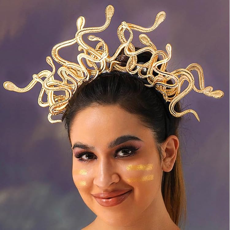 SPHERETRON Medusa Schmuck Set 7-teilig - Schlangen Accessoires Für Karneval Und Cosplay
