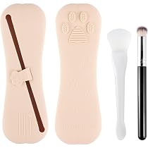 Silikon Make-up Pinselhalter – Mit Concealer- & Maskenpinsel, Wasserdicht, Khaki