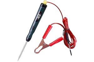 Vegena Testeur de tension pour voiture avec lampe d'essai DC 6 V 12 V 24 V pour voiture Testeur de courant numérique