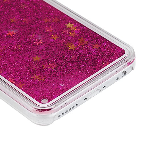 Badalink Iphone6/6S Slimcase Hülle PC Treibsand Flüssige Liquid Bling Hülle Case Glitzer Glitter Shiny Glanz Sparkle Sterne Star Weich Flexibel Einteilige Handyhülle Soft Leicht Stoßstangen Case Rosarot - 6