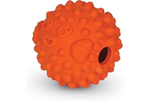 Brightkins Tough & Tumble Treat Dispenser Small Pufferfish, Treat Dispensing Dog Toy for Small Dogs, Interactive Dog Toys for Boredom, Stimulation Brain Game, Dog Presents, Birthday Dog Toy