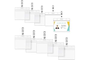 ZHIHUITL Porta Badge,10pezzi di Trasparenti Possessori Nome Tag Plastica,Portacarte in plastica con clip in metallo,Portabiglietti per Ufficio, Affari, Esposizione e Exhibition