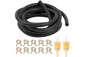 VEUWOLM Manguera de Gasolina, 2 Metros Ø 6 mm Mangueras de Combustible con 10 Abrazadera de Manguera y 2 Filtro de Gasolina Tuberia para Motor Motocicleta Automóvil Scooter Tractor Desbrozadora