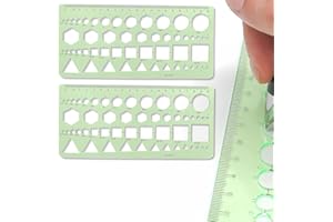 QOMJUFA 2 pcs Normographe Geographie,Normographe pour Croquis et Schémas,Regle Pochoir,Gabarit Cercle,Pochoir Geometrique,Modèles de Mesure,Règle Gabarit pour Studio Artistique ou Dessin et Dessin