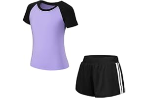 TANCEFAIR Dres treningowy dla chłopców i dziewczynek, dres sportowy, dres do joggingu, 2/3-częściowy, zestaw do joggingu, zestaw odzieży rekreacyjnej, zestaw rekreacyjny (koszulka + spodnie), do biegania, piłki nożnej, koszykówki, jogi